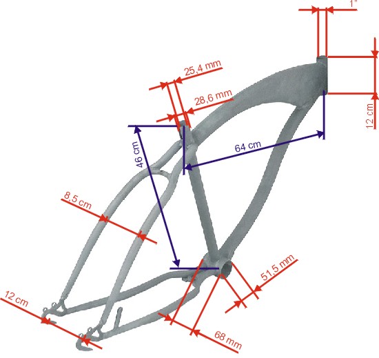 CRUISER FRAME KIT for custom TANKcruiser fat wheels 26x3.0 incl