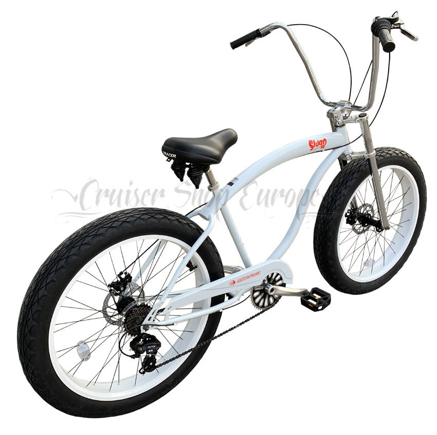 click this photo to see ful size - Micargi Slugo SS FAT chopper XXL bicycle WHITE - Cruiser Shop Europe
